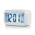 thumbnail image 3 of Despertador de mesa Pantalla digital Sensor de temperatura del dormitorio Termómetro Retroiluminación Calendario Relojes de repetición portátiles Hogar Blanco Vogacara EL006195-01B, 3 of 6