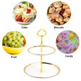 thumbnail image 4 of Expositor de porcelana, 2 niveles, frutas, soporte para tartas, servir, desayuno, plato buffet, 24,5 cm, moderno soporte para tartas, cupcakes, cocina, fiestas, decoración para postres, aperitivos,, 4 of 8