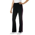 thumbnail image 5 of Woman Within Plus Size Petite Stretch-Cotton Knit Pull-On Bootcut Side-Stripe Leggings, 5 of 6