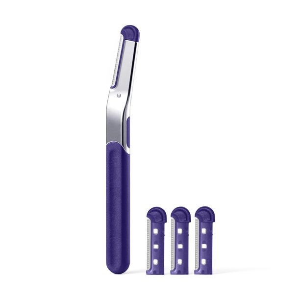 El kit de maquinillas de afeitar Dermaplane Flamingo incluye 1 mango y 4 recargables