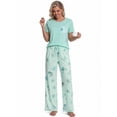 thumbnail image 4 of DAKIMOE Womens Pajama Sets 2 Piece Sets for Women Summer Sets Short Sleeve Pajamas Lounge Set Casual Sleepwear Loungewear PJS, S-XXL, 4 of 9