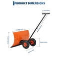 thumbnail image 2 of 30-Inch Wheeled Snow Shovel with Adjustable Handle & Blade, Ergonomic Pusher for Driveway and Yard - Orange, 2 of 7