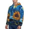 thumbnail image 3 of Lsque Starry Night Sunflower Field Pattern Casual Men's Hoodie,Hooded Sweatshirt with Kangaroo Pocket,Pullover Hoodie-Small, 3 of 7