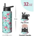 thumbnail image 2 of 32oz Corgi Water Bottle with Handle and Flip Straw, Dog Animal Sports Stainless Steel Insulated Cup Travel Coffee Mug Tumbler, Birthday Mothers Day Chritmas Gifts for Women, 2 of 6