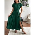 thumbnail image 3 of NAYTOAO Women's Pleated Lined Maxi Dress Flutter Sleeve Front Slit Cocktail Wedding Guest Dress, 3 of 7
