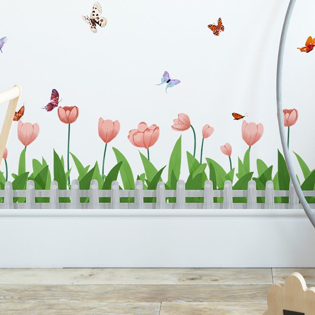 Adhesivo de pared de rejilla de mariposas de flores creativas, adhesivo de pared TUNC Sencillez