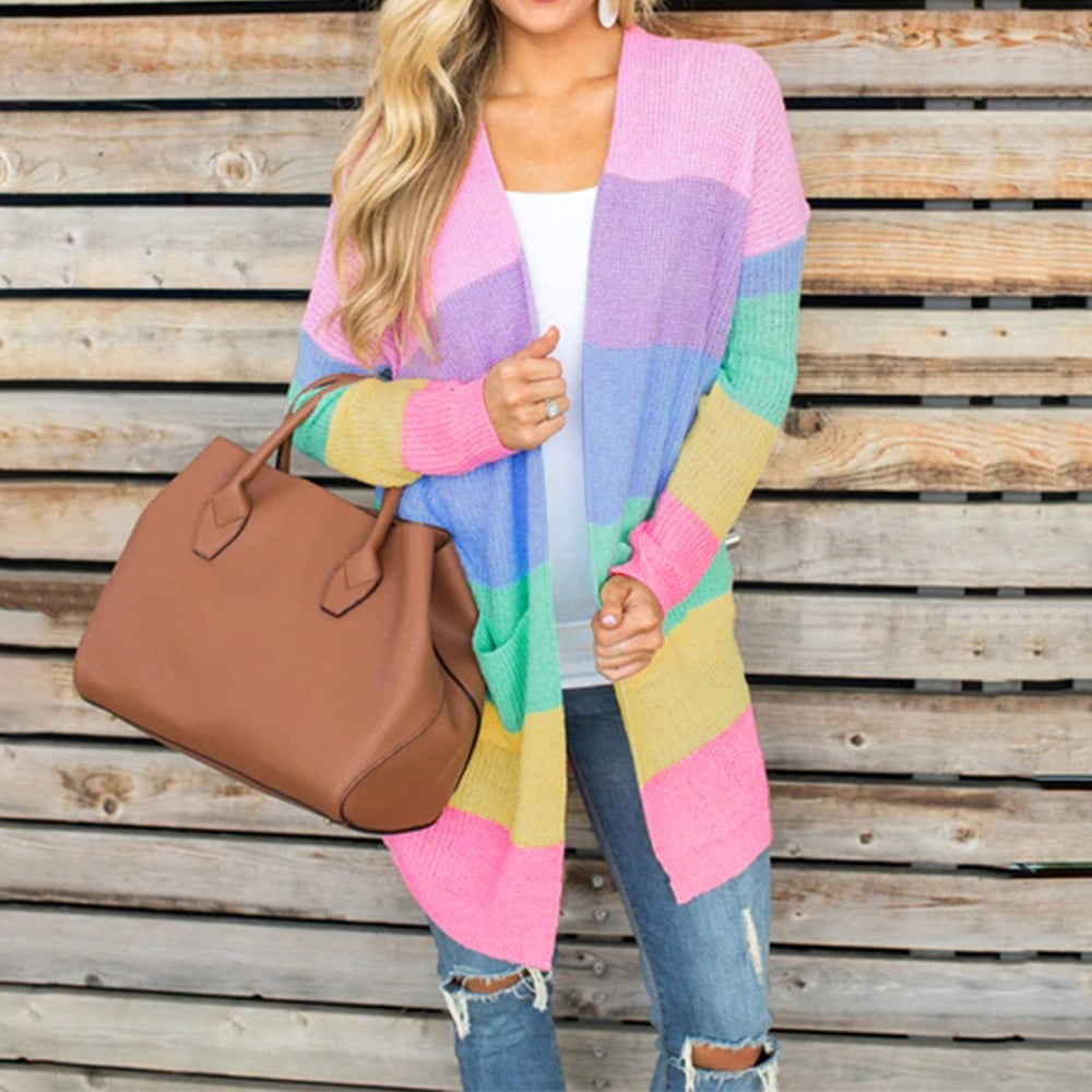 rainbow patchwork cardigan