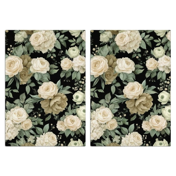 2 Pcs Funny Kitchen Towels,Pioneer Flower Microfiber Dish Towels,Kitchen Tea Towels,Kitchen Towel Set (18" X 26")
