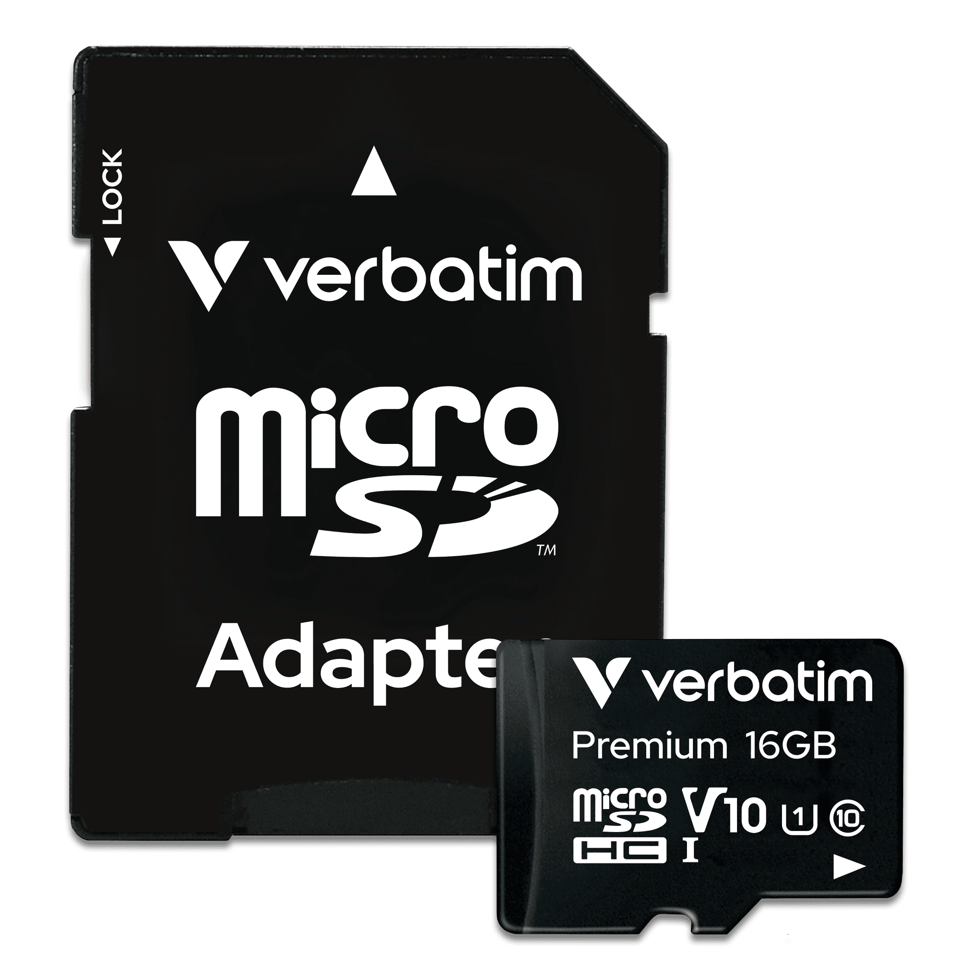 Verbatim Premium 16GB microSDHC Memory Card with Adapter UHS-I U1 Black