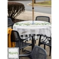 thumbnail image 6 of Square Outdoor Tablecloth with Umbrella Hole Green Eucalyptus Leaves Outside Table Cloth Waterproof Patio Table Cover Vintage Art Farmhouse Wooden Zipper Tablecloths for Picnic Camping 60x60 Inch, 6 of 8