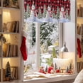 thumbnail image 3 of Christmas Snowman Valance Curtain for Windows Winter Christmas Tree Snowflake Red Plaid Curtain Valances Short Window Treatments Panels for Kitchen Bathroom Laundry Room Basement 42 x 12 Inch, 3 of 7