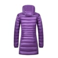 thumbnail image 2 of Fangasis Ladies Puffer Jacket Zip Up Down Jackets Mid Length Hooded Coat Women Casual Outwear Lightweight Outdoor Purple A XL, 2 of 3