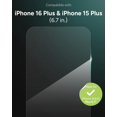 thumbnail image 2 of baomifa-InvisibleShield Protecteur d'Écran VisionGuard pour iPhone 15 Plus/iPhone 16 Plus – Verre Trempé, 5X Plus Fort, Filtre à Lumière Bleue, Ultra HD Clarté, Anti-Rayures, Sans Bulles, 2 of 4