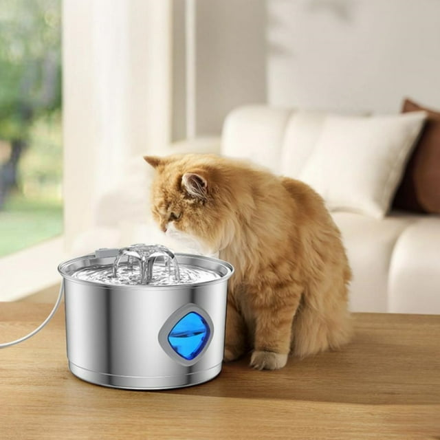 BotaniNest Water Bowl Quadruple Filtration System Super Quiet Smart Continuous Circulating Water Stainless Steel Easy To Clean Water Display ( Shaped Water Dispenser + Filters*2)