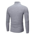 thumbnail image 4 of Men's Ribbed Turtleneck Sweater Casual Basic Long Sleeve Knitted Pullover Sweater Light Gray 2XL, 4 of 4
