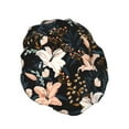 thumbnail image 2 of Kdxio Lilies Flowers Print Shower Cap for Women,Elastic and Reusable,Double Waterproof Layers Bathing Hat, 2 of 9