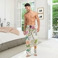 thumbnail image 2 of Men's Pajama Pants with Pockets Sleepwear Lounge Pants Stretch Casual Rabbits White Butterflies, 2 of 6