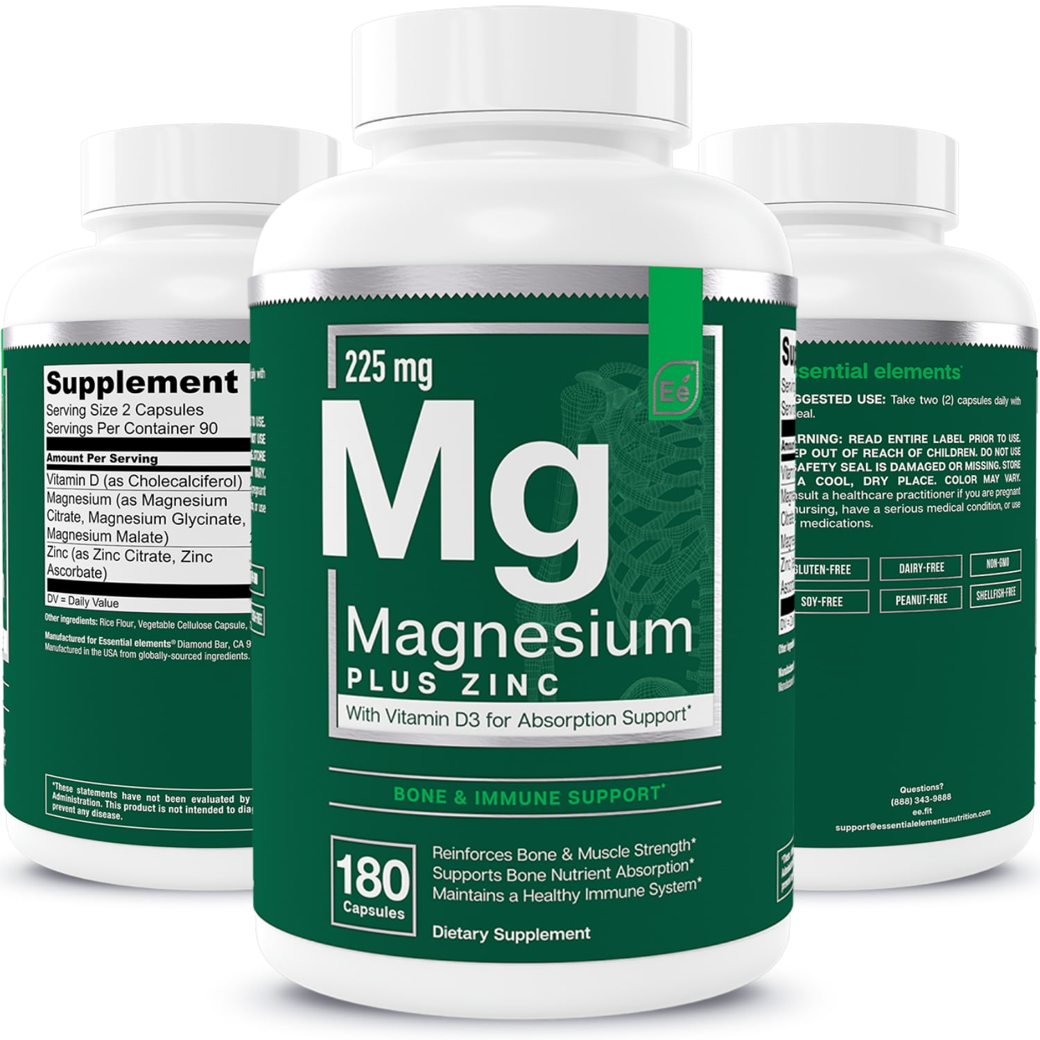 Magnesium & Zinc with Vitamin D3 by Essential Elements For Sleep
