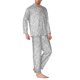 thumbnail image 2 of Balery Silver Mosaic Pijama para Hombre de Dos Piezas con Manga Larga, Conjunto de Dormir y Descanso Suave con Bolsillos-Medium, 2 of 7