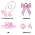 thumbnail image 3 of Girl Pink Plaid Sleeveless Dress Halloween Party Cosplay Costume, 3 of 6
