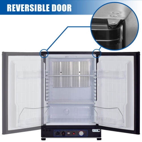 Smad 3 Way RV Fridge 2.1 Cu.ft, Gas Propane Refrigerators Outdoor Camper Campervan Travel Yacht