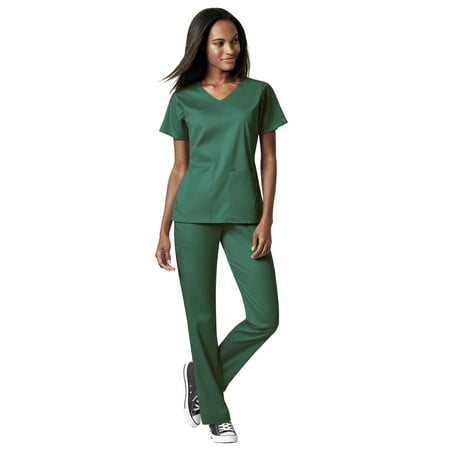

WonderWink Scrubs Set PRO Women s Notch Neck Top & Knit Waist Pant