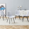 thumbnail image 5 of Light gray linen-cotton dining chair set with anti-slip feet for stable sitting during meals, 5 of 6