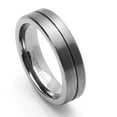 thumbnail image 2 of Men Women Tungsten Carbide Wedding Band Ring 6mm Comfort Fit Grooved Flat Ring For Men & Women, 2 of 3