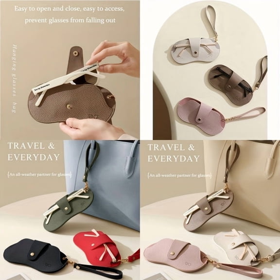 2-in-1 Hard Shell Glasses Case, Shockproof Hard Cover Eyeglass Case with Soft Inner Lining, Scratch Resistant Protective Storage Box for Sunglasses and Prescription Eyeglasses