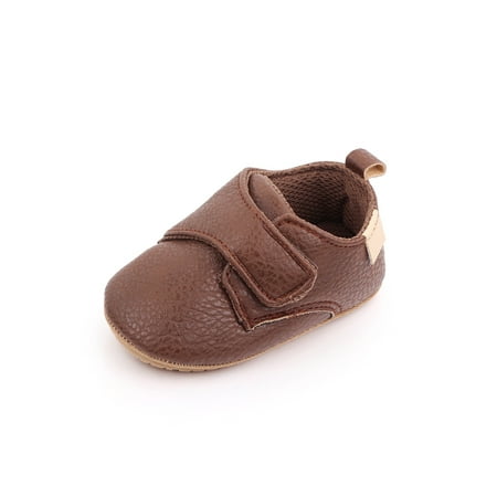 

Daeful Newborn Crib Shoe First Walkers Casual Sneaker Soft Sole Walking Shoes Lightweight Anti-skid Baby Outdoor Flats Dark Brown 5C