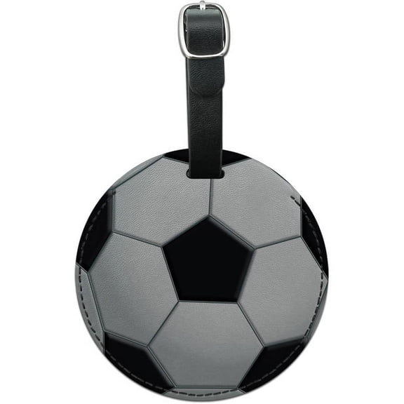 Soccer Ball Football Round Leather Luggage ID Tag Suitcase Carry-On