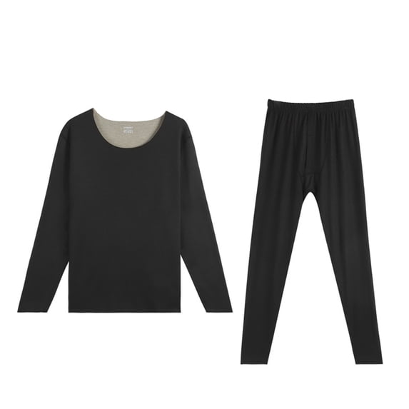 Underwear Thermal Set Men Warm Soft Skin-Friendly Thicken Baselayer Warming Dress Tight Winter Clothes Autumn Underpainting Men Black>2XL