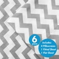 thumbnail image 3 of Sweet Home Collection Chevron Grey- 6 Piece 1500 Supreme Collection Fine Brushed Microfiber Deep Pocket Sheet Set Bedding with 2 Extra Pillow Cases - Queen, 3 of 3