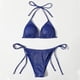 thumbnail image 1 of Traje de baño de 2 piezas para mujer, trajes de baño para mujer, traje de baño dividido de color liso para mujer, conjunto de traje de baño sin espalda para mujer, conjunto de traje de baño dividido p, 1 of 4