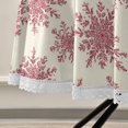 thumbnail image 5 of 60 Inch Round Tablecloth with White Lace Trim Fall Table Cover for Elegant Dining Decor Elegant Red Snowflakes Pattern, 5 of 8