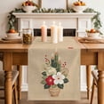 thumbnail image 3 of Cherry Blossoms Cotton Linen Table Runner for Dining Kitchen, Japanese Spring Floral Leaves Vintage Beige Wedding Outdoor Party Tablerunners, Dresser Scarf Coffee Tablecloth Runners 13x36 Inches, 3 of 8