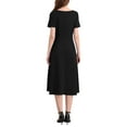 thumbnail image 3 of INSPIRE CHIC Women's Boat Neck Dresses 2025 Midi Swing Work A-Line Dress for Elegant and Casual Occasions XL Black, 3 of 4