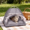 thumbnail image 4 of BAOPAI Tente pour Animaux de Compagnie Portative Toutes Saisons avec Coussin Amovible pour Usage Intérieur Extérieur Conception Fermée Sécurisée pour Chats Petits Chiens et Cochons d'Inde, 4 of 6