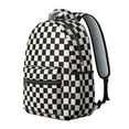 thumbnail image 2 of Black and White Checkered Backpack for School,Cute School Bag,Schoolbag with Adjustable Shoulder Straps & Padded Back,15.3"x11"x7.1".﻿, 2 of 6
