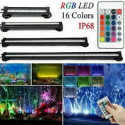 LED Aquarium Light Waterproof Submersible Fish Tank Light with 4 Light Modes Dimmable Light for Fish Tank, 18inch