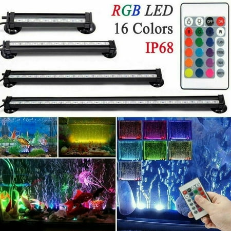 LED Aquarium Light Waterproof Submersible Fish Tank Light with 4 Light Modes Dimmable Light for Fish Tank, 18inch