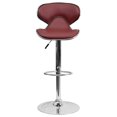 thumbnail image 2 of Bowery Hill 24" Contemporary Metal Mid Back Adjustable Bar Stool in Burgundy Red, 2 of 9
