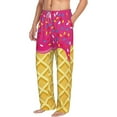 thumbnail image 2 of Bingfone Red Ice Cream Mens All Over Print Sleep Pajama Pants-Medium, 2 of 9