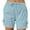 02#* Blue, variant on Difdany Bermuda Shorts for Women Cargo Shorts Knee Length 6 Pockets Elastic Waist Long Shorts for Summer Casual Gray L