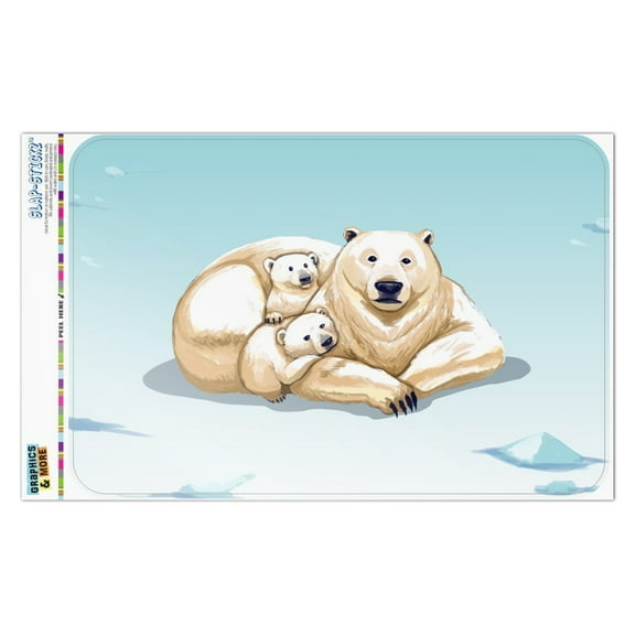 Polar Bear Mom with Cubs Family Home Business Office Sign