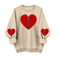 thumbnail image 2 of Craaazy Women's Plus Size Valentines Day Tops Round Neck Love Prints Long Sleeve Sweatshirts Gifts, 2 of 6
