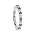 thumbnail image 2 of 1 1/2ct Diamond & Amethyst Eternity Stackable Ring 14K White Gold, 2 of 3