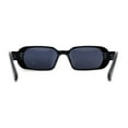 thumbnail image 4 of Womens Mod Oval Retro Narrow Rectangle Plastic Sunglasses All Black, 4 of 4