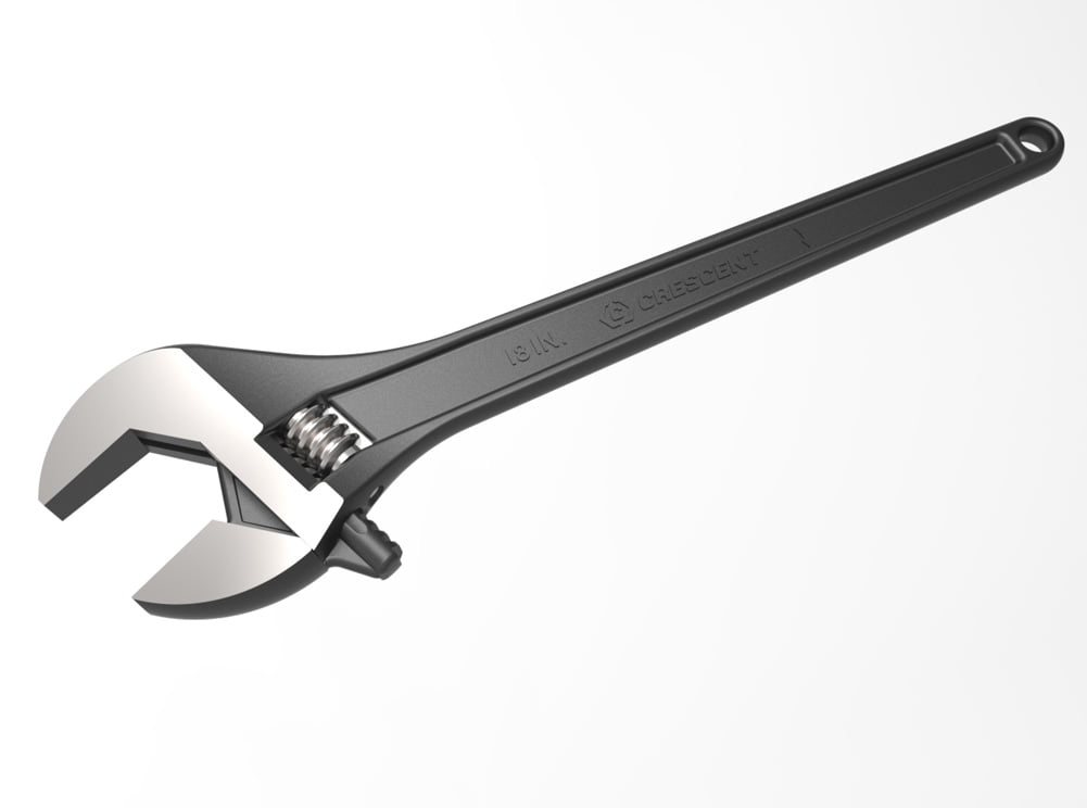 CRESCENT WRENCH,BLACK,ADJ,TAPERED HANDLE,18" (1 Each) AT218BK