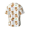 thumbnail image 6 of Lsque Tigers go in for Sports print Men's Cuban Collar Short Sleeve Shirt Summer Beachwear Casual Button Down Fashionable Vacation Leisure Shirt-Large, 6 of 7